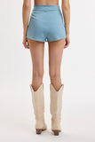 Light Denim Body-conscious Fit High-waist Shorts