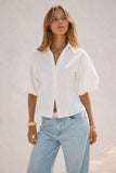 Elevated Embroidered Puff Sleeve Shirt