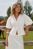Elevated Embroidered Puff Sleeve Shirt