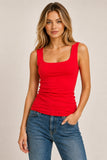 Dbl Layered Square Neck Tank (Red)