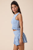 Baby Blue Checker Top & Mini Skort Set
