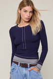 Livvy Layered Longsleeve (Navy)