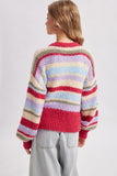 Grace Colorblock Striped Cardigan (Fuchsia/Lavender)