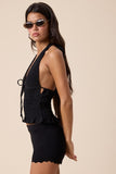Brylee Black Halter V-Neck