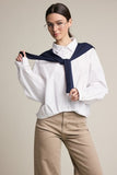 Button Down Shirt Knit Shawl Set