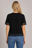 Floral Lace Trimmed Pullover