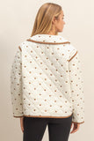 Polkadot Quilted Front Tie Jacket