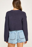 Cozy Morning Knit Sweater (Navy)