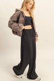 Flowy Knit Drawstring Pants (Black)
