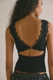 Free People Loved You First Lace Cami (Black)