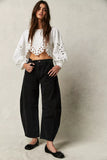We The Free Good Luck Mid Rise Barrel Jeans (Soundwave)