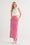 Mia Cargo Maxi Skirt (Pink)