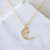 Moon and Star Necklace